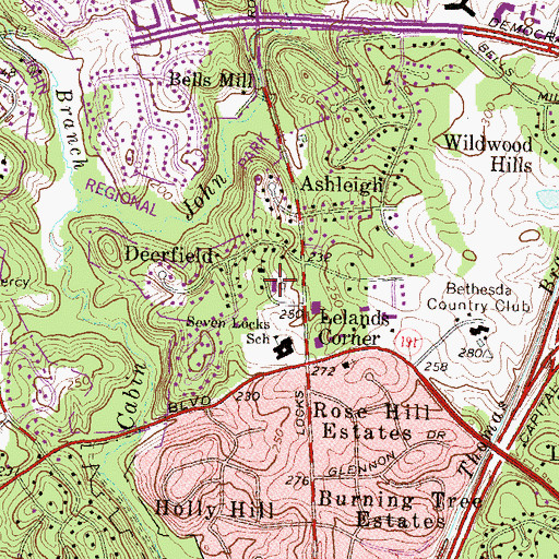 Topographic Map of Mater Dei School, MD