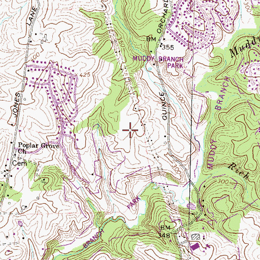 Topographic Map of Mills Farm, MD