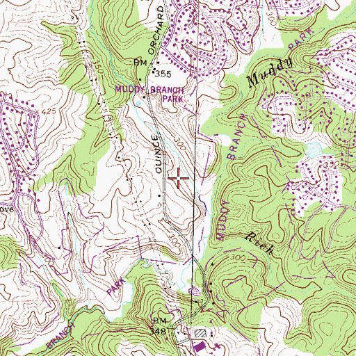 Topographic Map of Mills Farm East, MD