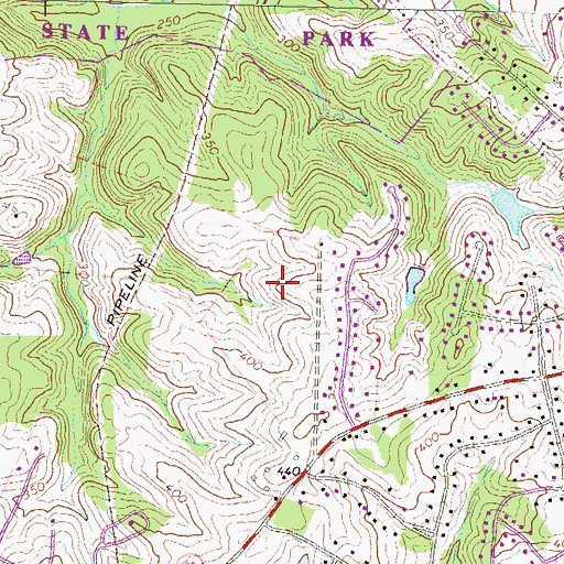 Topographic Map of Mitchells Range, MD