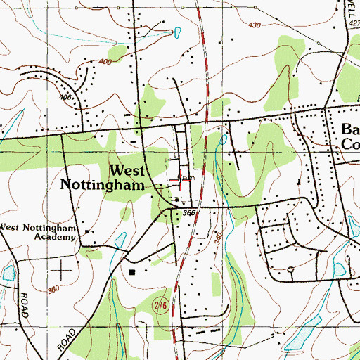 Topographic Map of West Nottingham Presbyterian Church Cemetery, MD