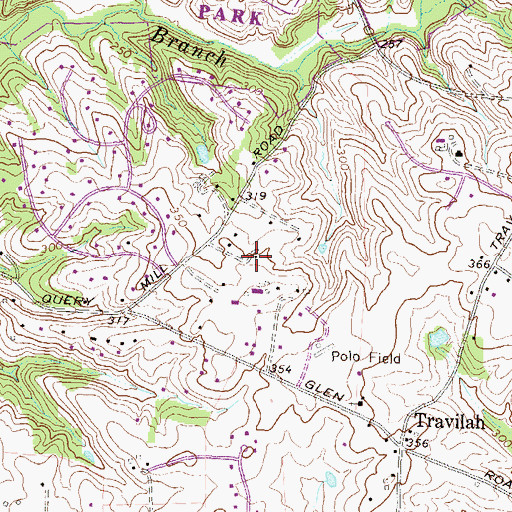 Topographic Map of Polo Club Estates, MD