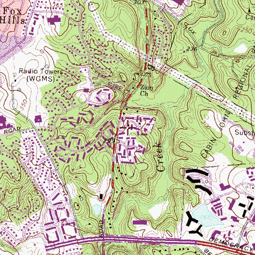 Topographic Map of Scotland School (historical), MD