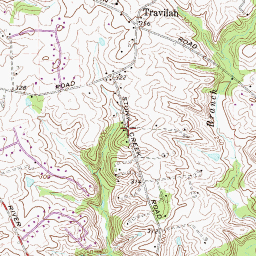 Topographic Map of Stoney Creek Estates, MD