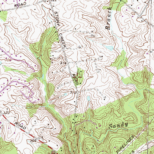 Topographic Map of Stoney Creek Farm, MD