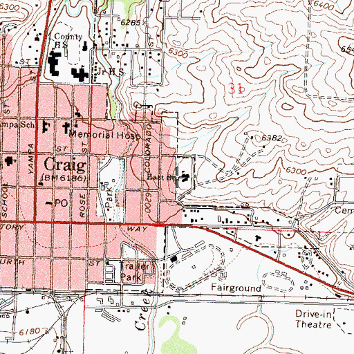 Topographic Map of East Elementary School, CO