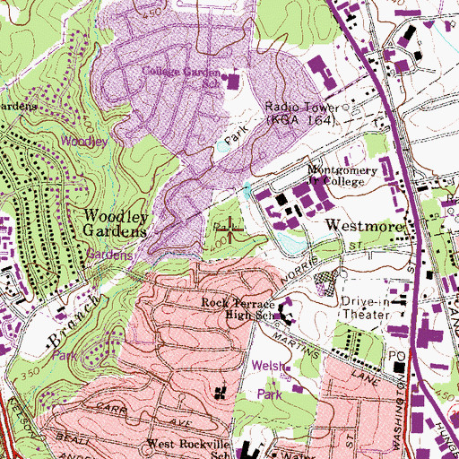 Topographic Map of Anderson Park, MD