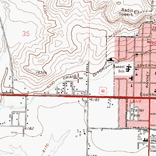Topographic Map of Craig Ditch, CO