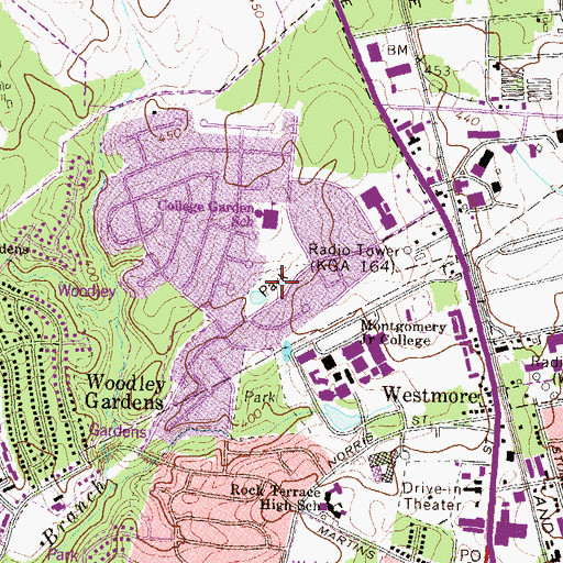 Topographic Map of College Garden Park, MD
