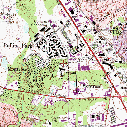 Topographic Map of Congressional Airport (historical), MD