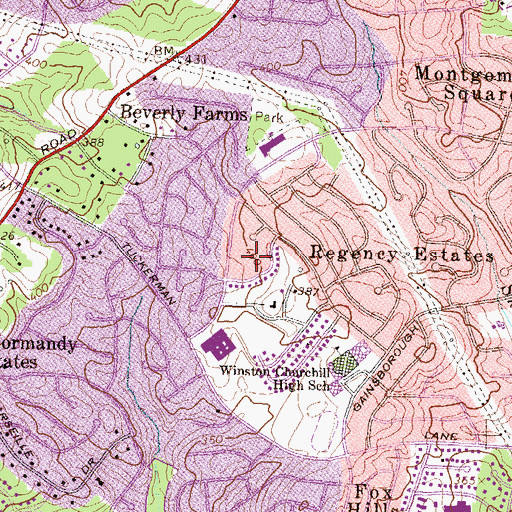 Topographic Map of Highland Stone Park, MD