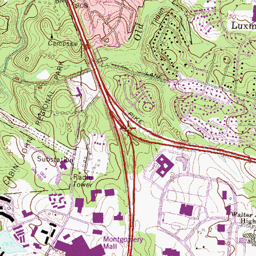 Topographic Map of Interchange 2, MD