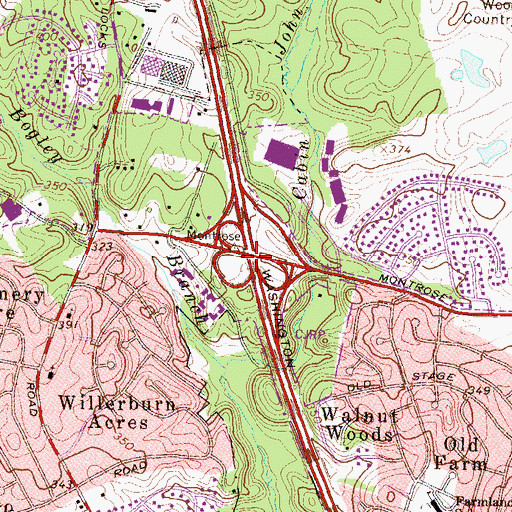 Topographic Map of Interchange 4, MD