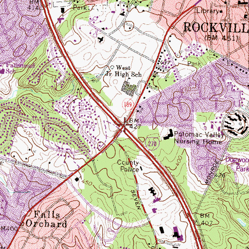 Topographic Map of Interchange 5, MD
