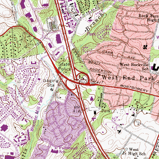 Topographic Map of Interchange 6, MD