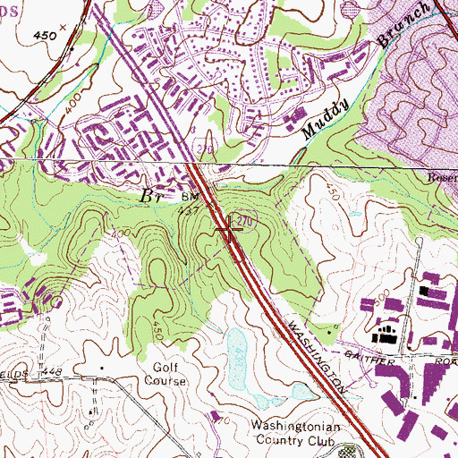 Topographic Map of Interchange 9, MD