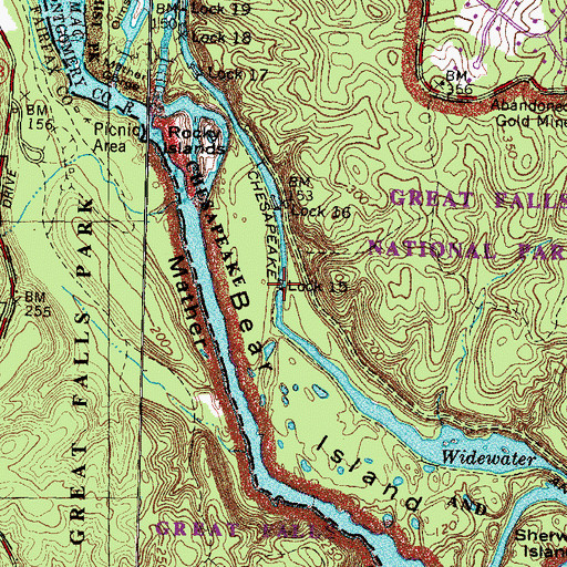 Topographic Map of Lock 15, MD