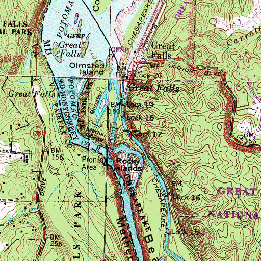 Topographic Map of Lock 17, MD