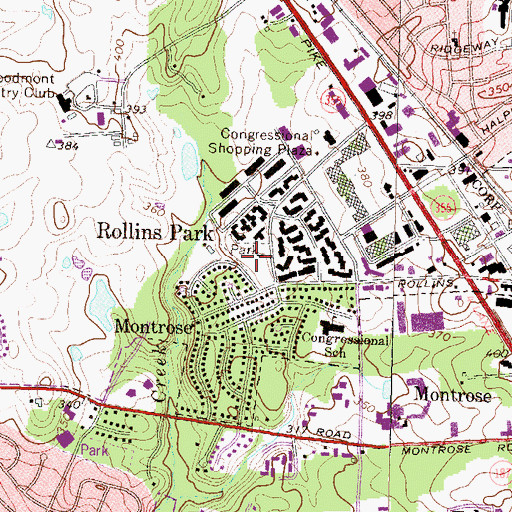 Topographic Map of Montrose Park, MD