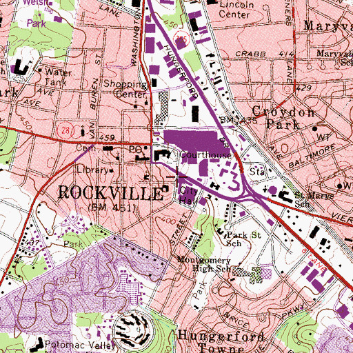 Topographic Map of Rockville Academy (historical), MD