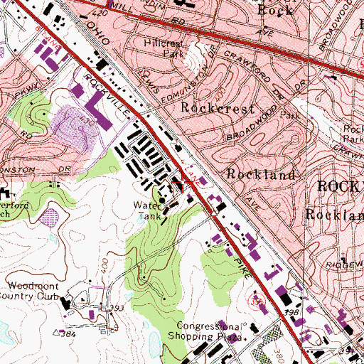 Topographic Map of Talbott Shopping Center, MD