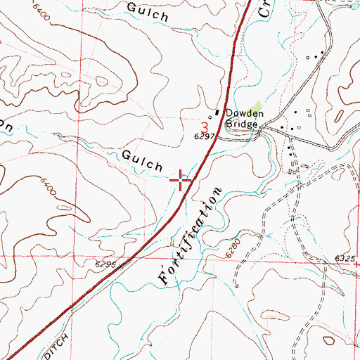 Topographic Map of Coon Gulch, CO