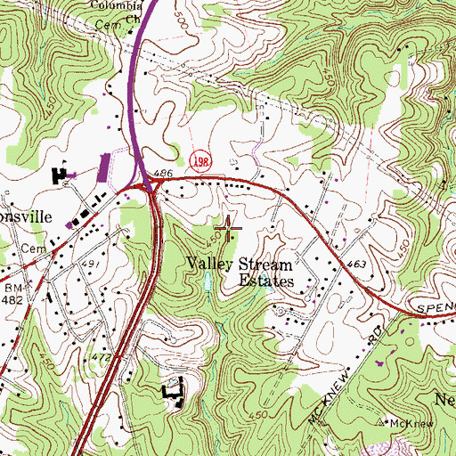 Topographic Map of Burtonsville Commerce Center, MD