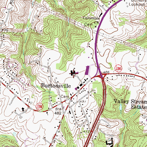 Topographic Map of Burtonsville Elementary School, MD