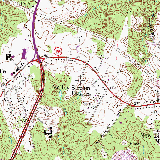 Topographic Map of Burtonsville Post Office, MD