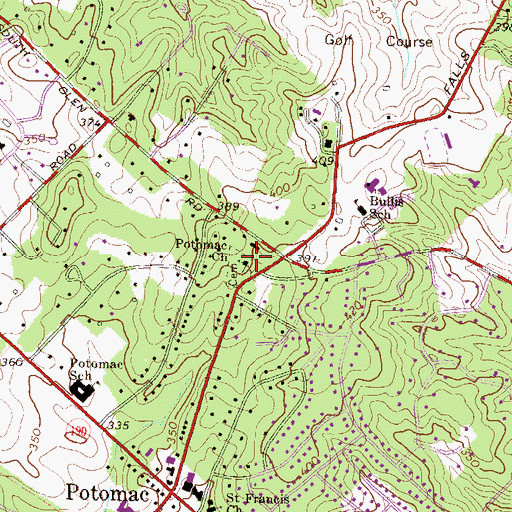 Topographic Map of Captain John Church (historical), MD