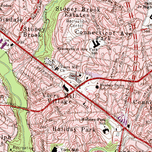 Topographic Map of Colonial Shopping Center, MD