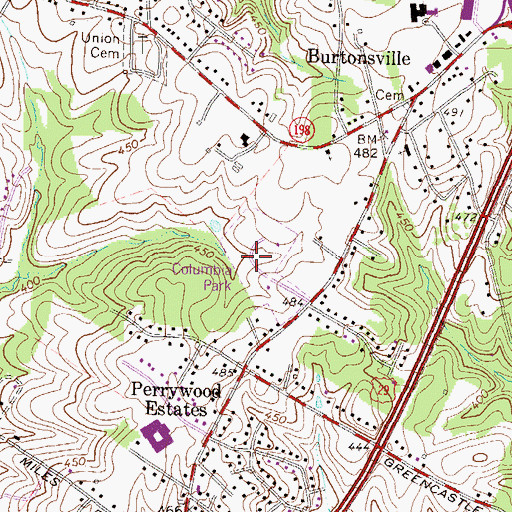 Topographic Map of Columbia Park, MD