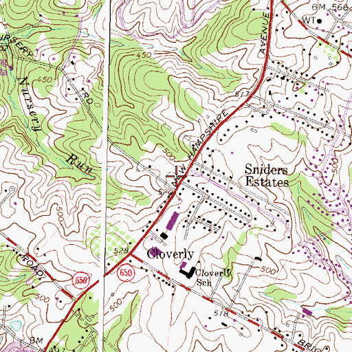 Topographic Map of Faith Assembly of God Church, MD