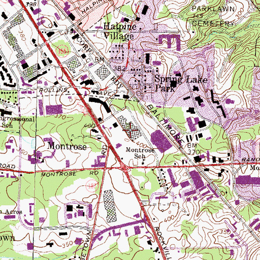 Topographic Map of Flagship Center Shopping Center, MD