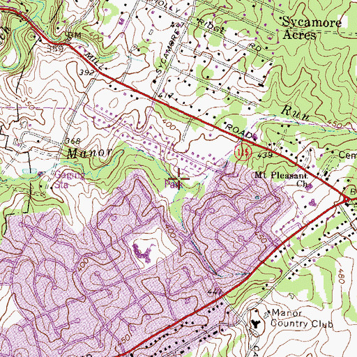 Topographic Map of Flower Valley Park, MD