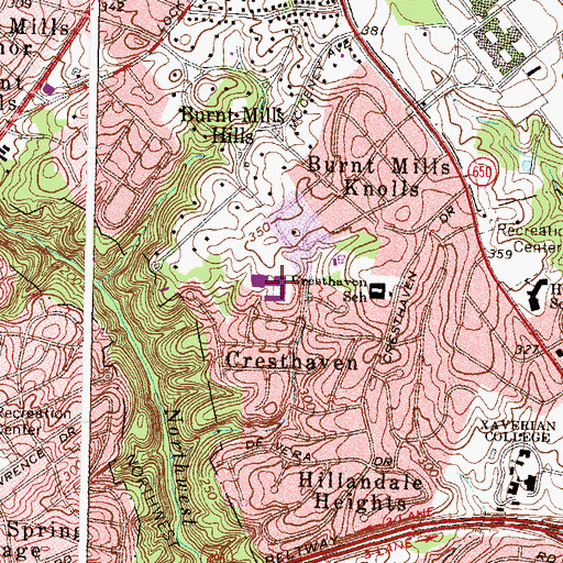 Topographic Map of Francis Scott Key Middle School, MD
