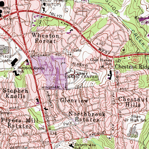 Topographic Map of Glen Haven, MD