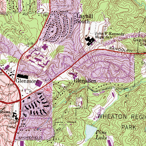 Topographic Map of Glenallan Elementary School, MD