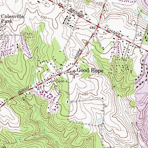 Topographic Map of Good Hope Park, MD