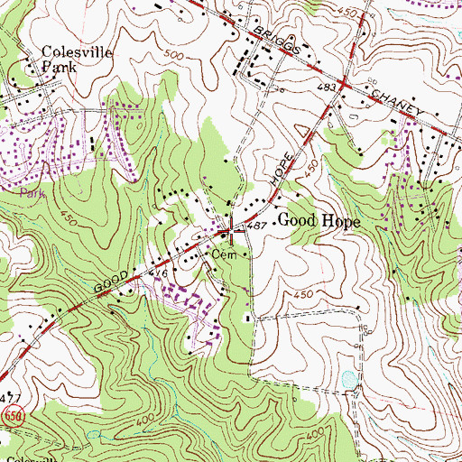 Topographic Map of Good Hope-Union United Methodist Church, MD