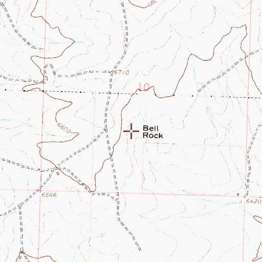Topographic Map of Bell Rock, CO