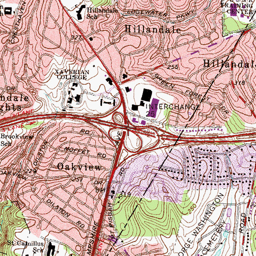 Topographic Map of Interchange 28, MD