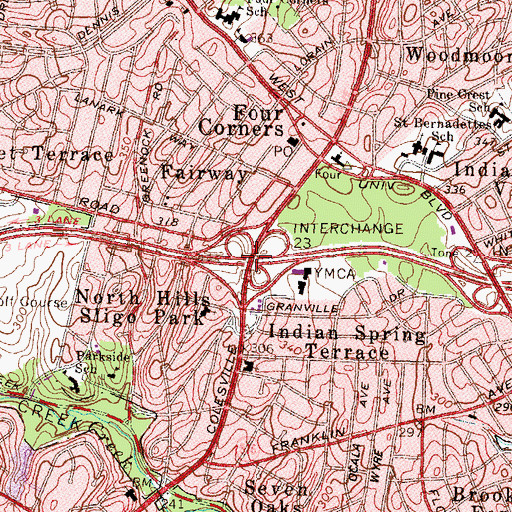 Topographic Map of Interchange 30, MD