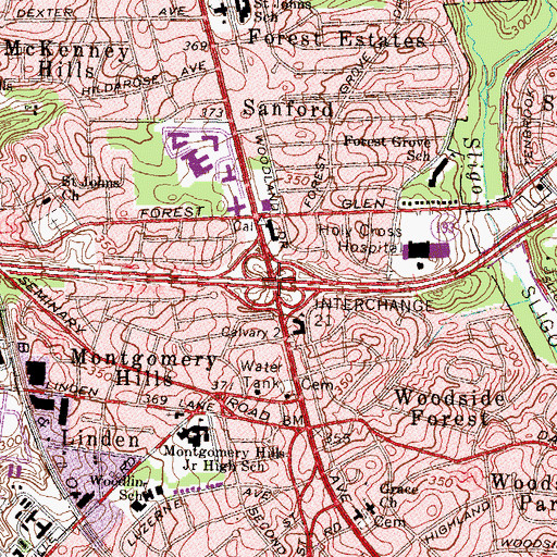 Topographic Map of Interchange 31, MD
