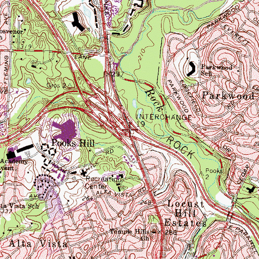 Topographic Map of Interchange 34, MD