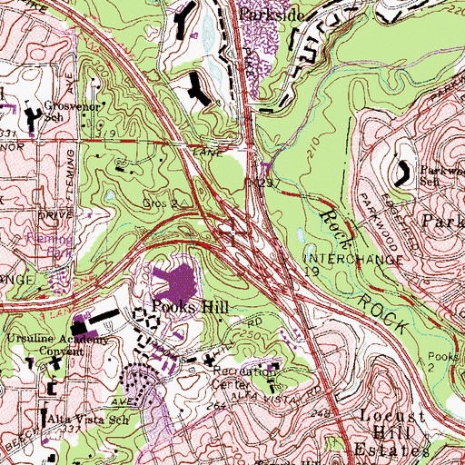 Topographic Map of Interchange 35, MD