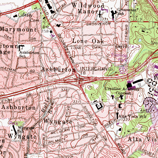 Topographic Map of Interchange 36, MD