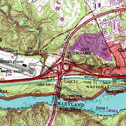 Topographic Map of Interchange 41, MD