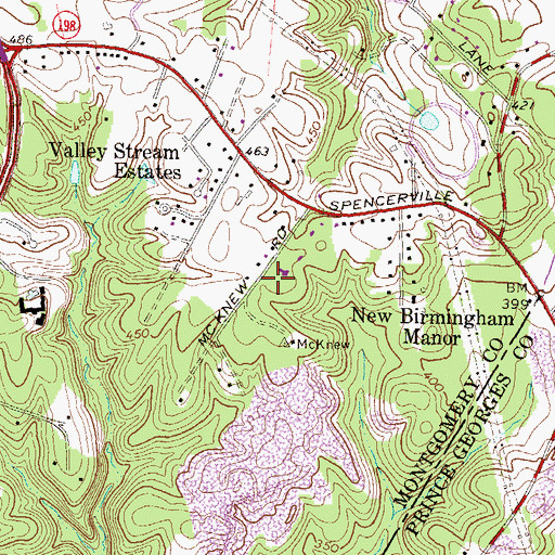 Topographic Map of Laurel Seventh Day Adventist Church, MD