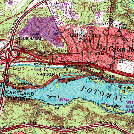 Topographic Map of Lock 10, MD